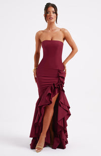 Angelina Maxi Dress - Burgundy - Image 6