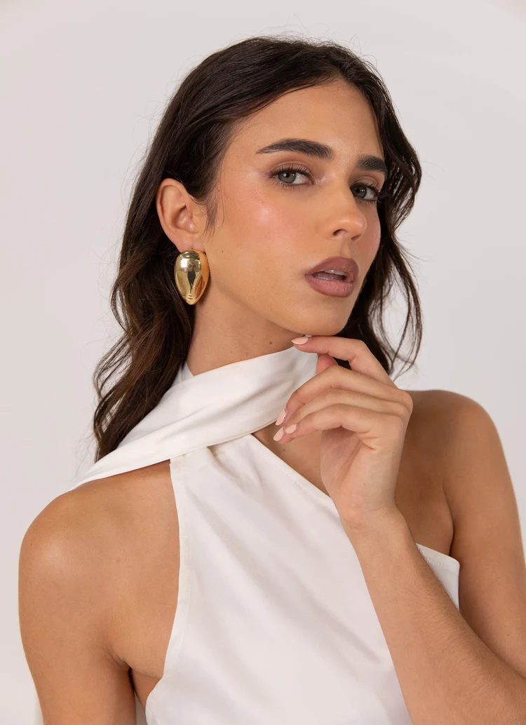 Cassandra Scarf Mini Dress - Pearl - Image 3