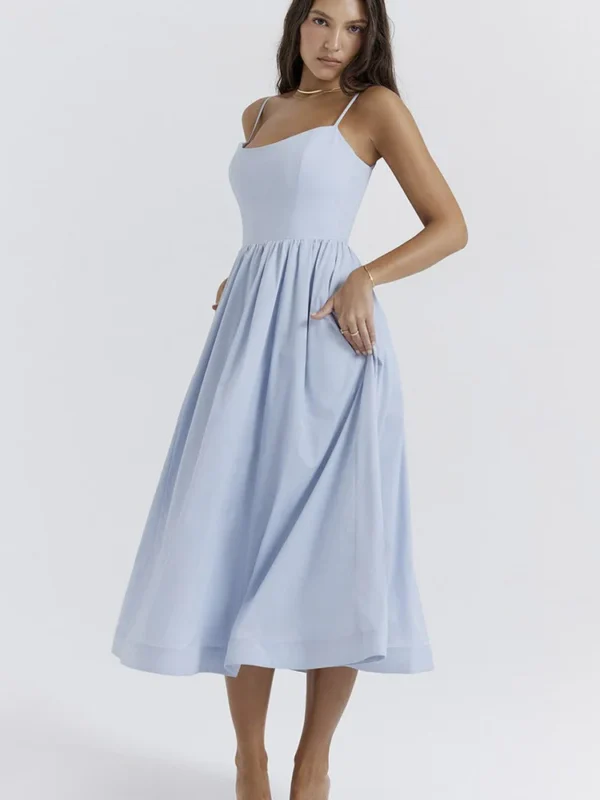 Courtney Corset Sundress - Soft Blue