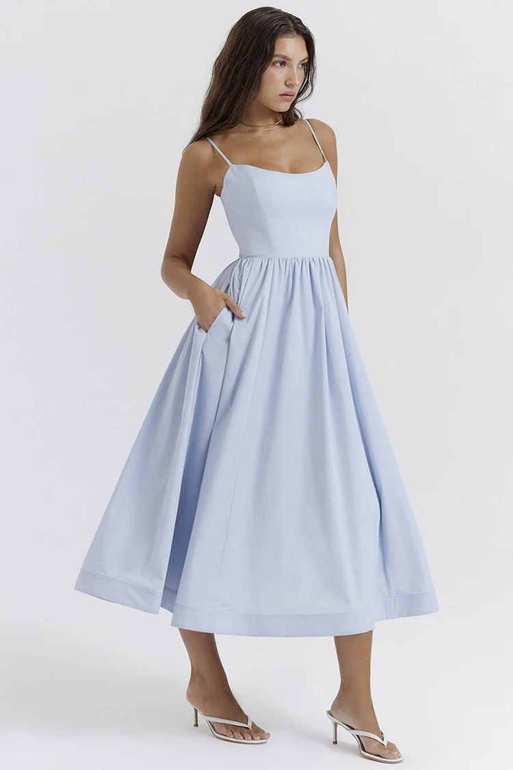 Courtney Corset Sundress - Soft Blue - Image 4