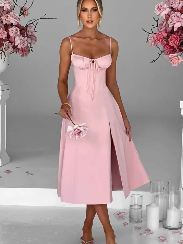 Delilah Midi Dress - Blush