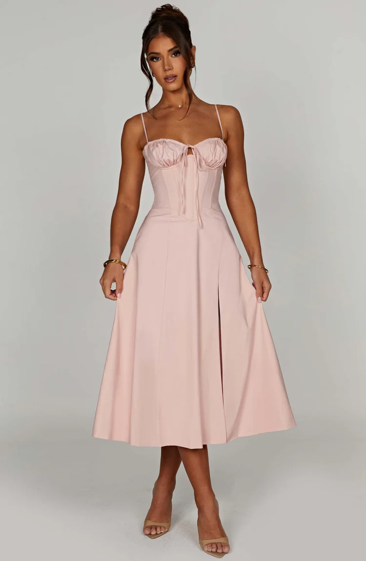 Delilah Midi Dress - Blush - Image 2
