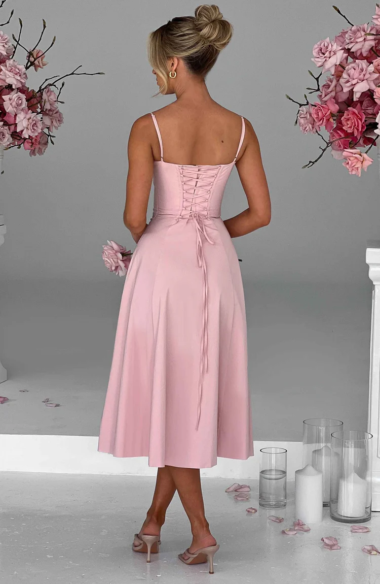 Delilah Midi Dress - Blush - Image 6