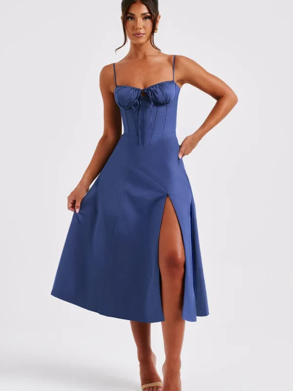 Delilah Midi Dress - Navy