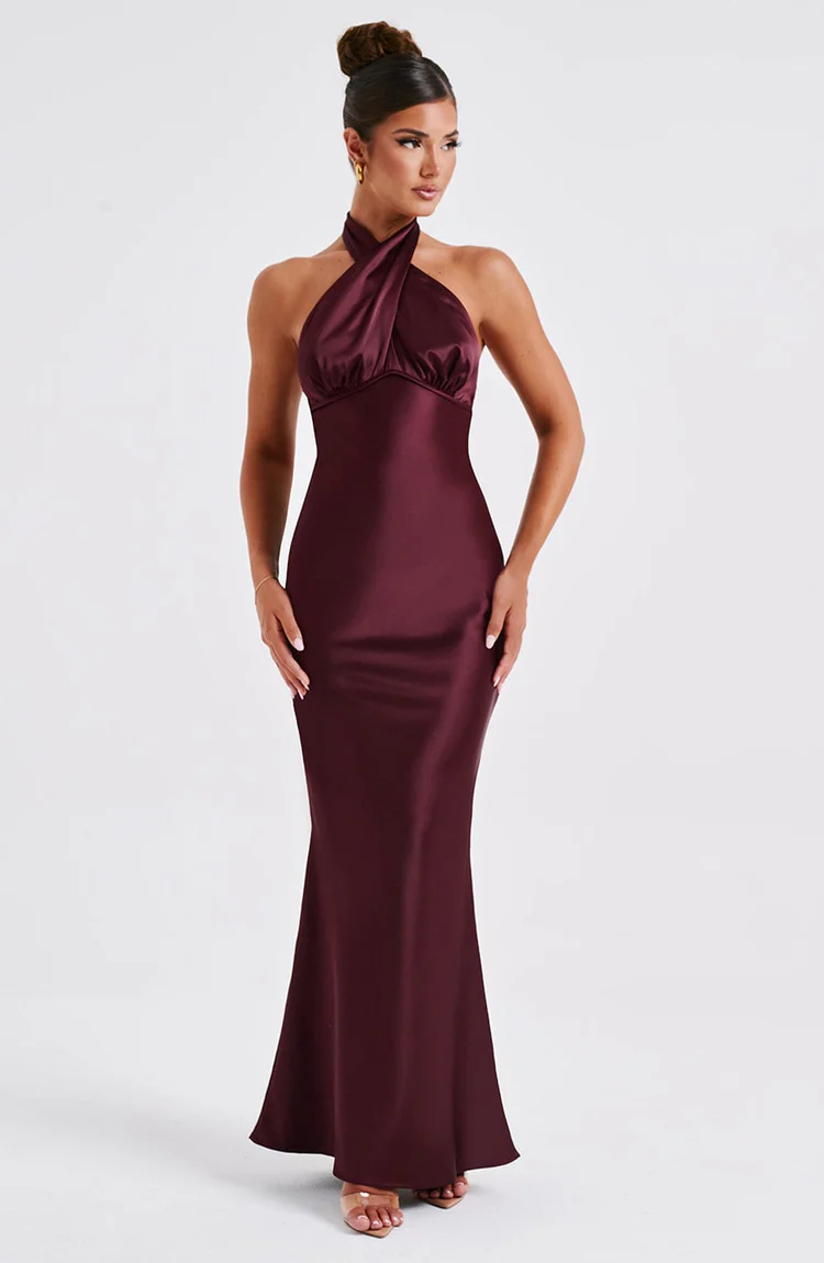 Diana Maxi Dress - Burgundy - Image 2