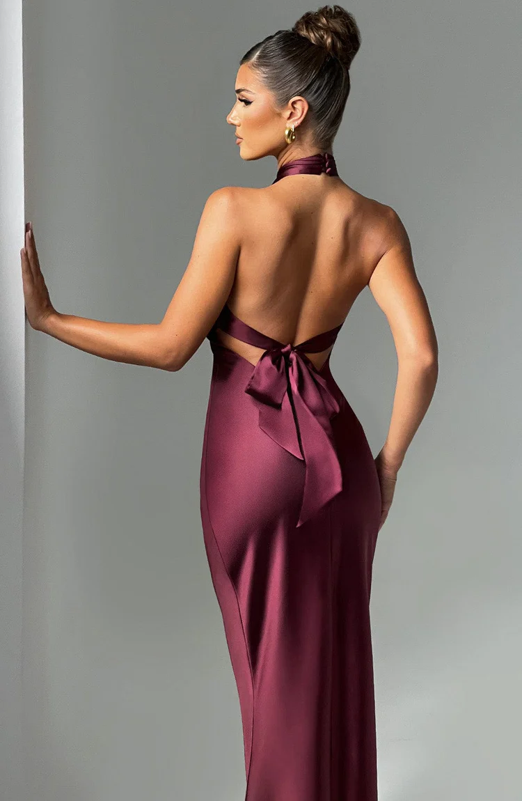 Diana Maxi Dress - Burgundy - Image 5