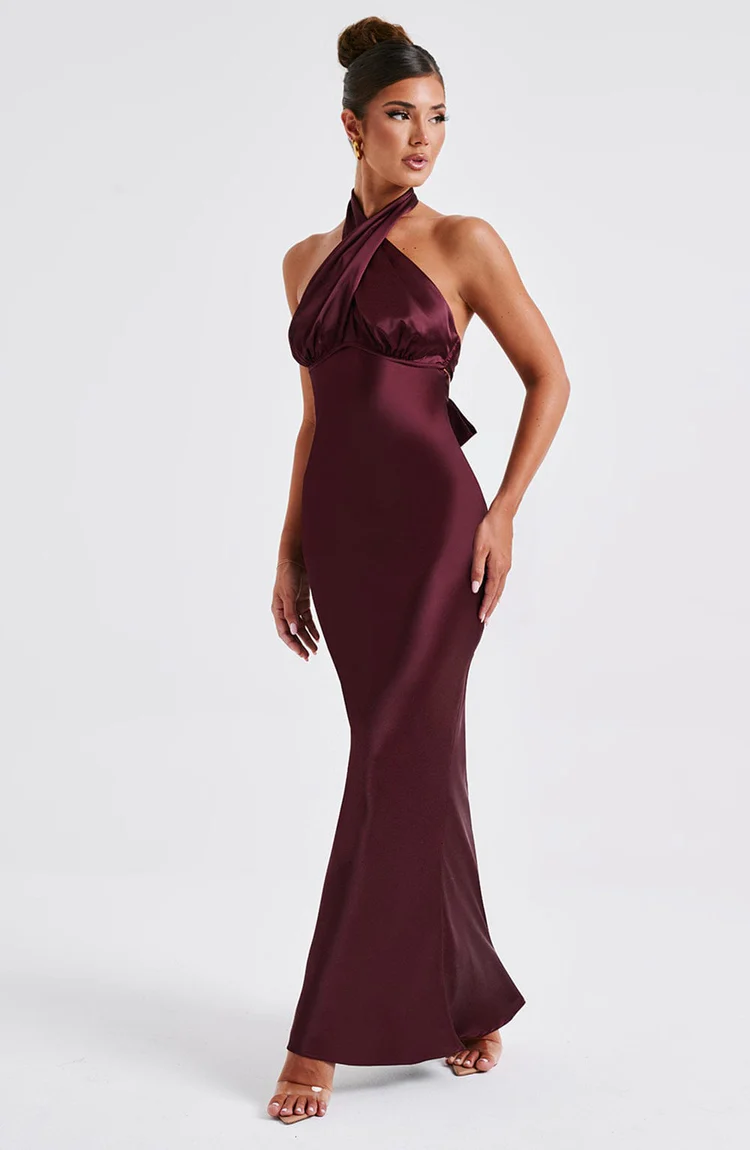 Diana Maxi Dress - Burgundy - Image 4