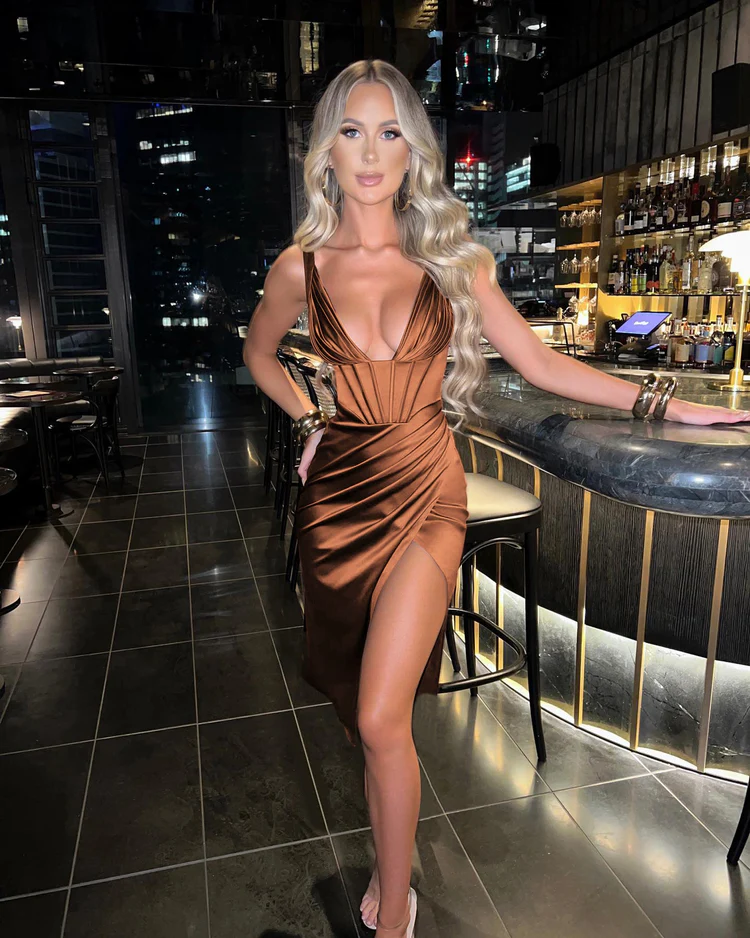 Helga Mini Dress - Chocolate - Image 8