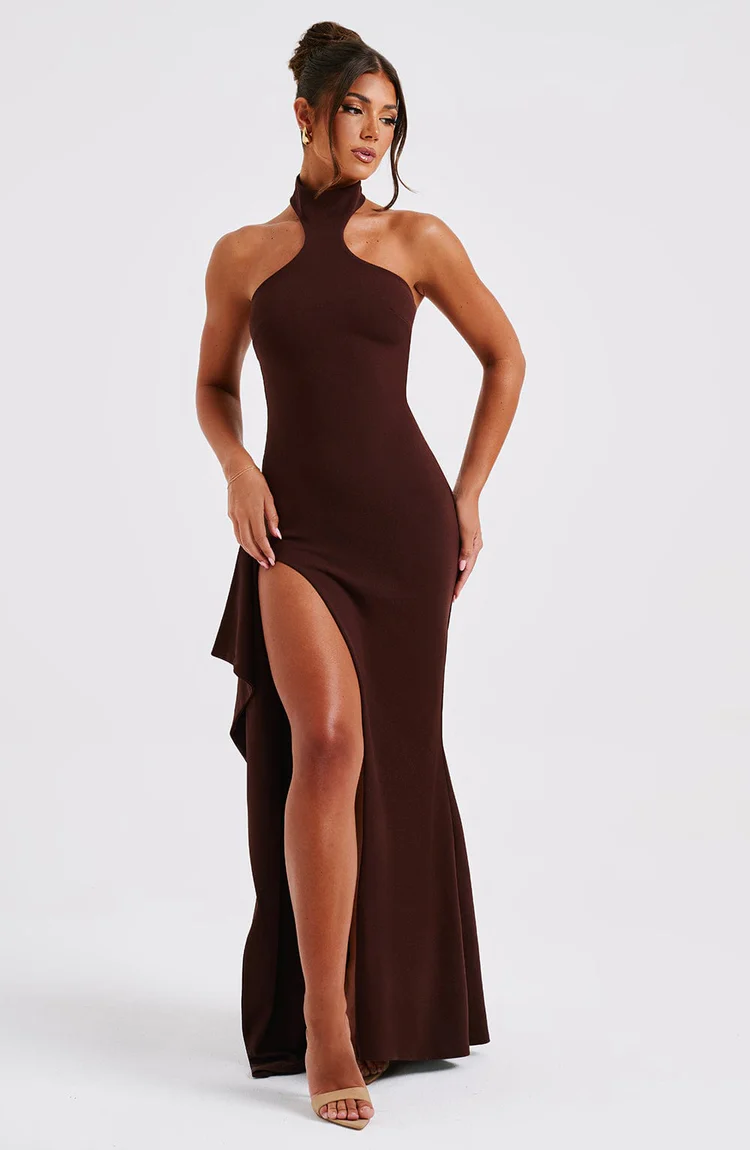 Isabella Maxi Dress - Chocolate - Image 3
