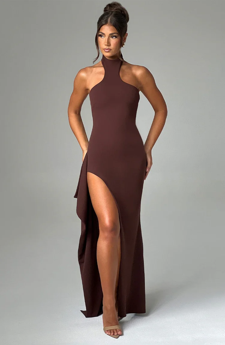 Isabella Maxi Dress - Chocolate - Image 2
