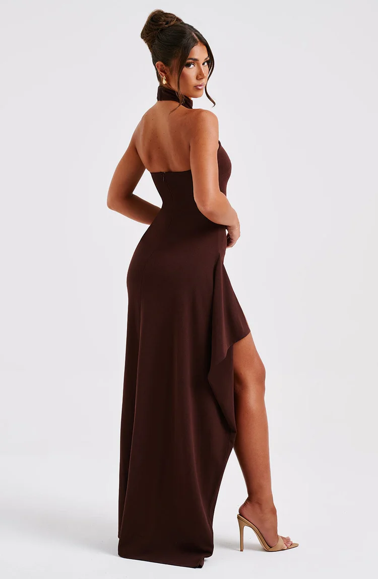 Isabella Maxi Dress - Chocolate - Image 8