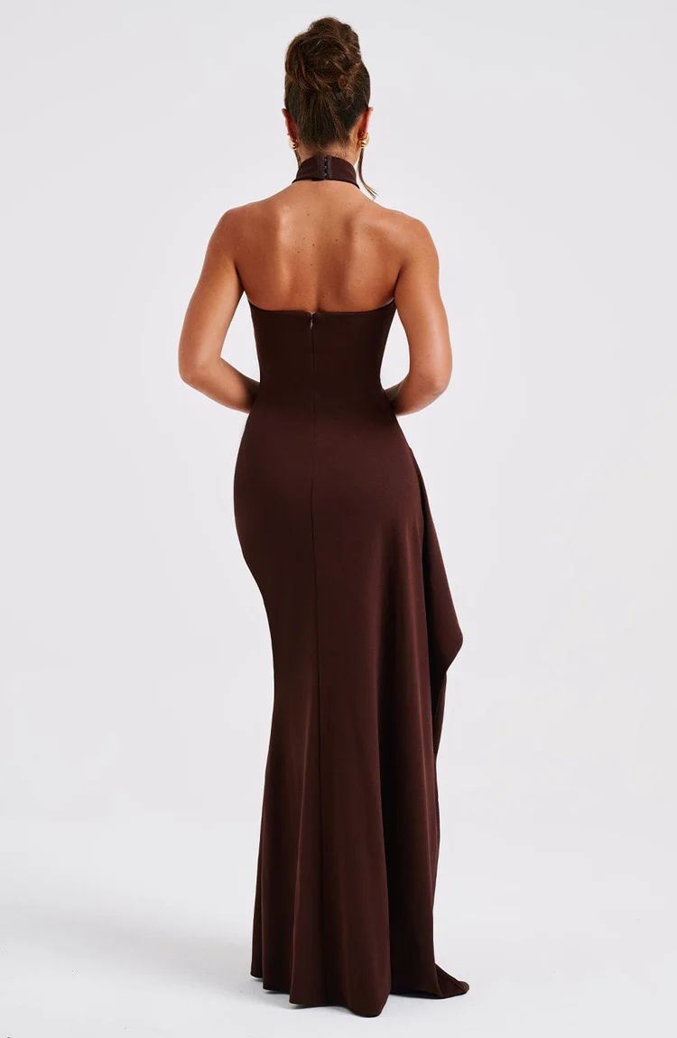 Isabella Maxi Dress - Chocolate - Image 7