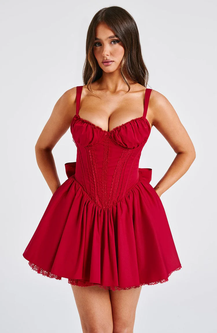 Josie Mini Dress - Red - Image 2