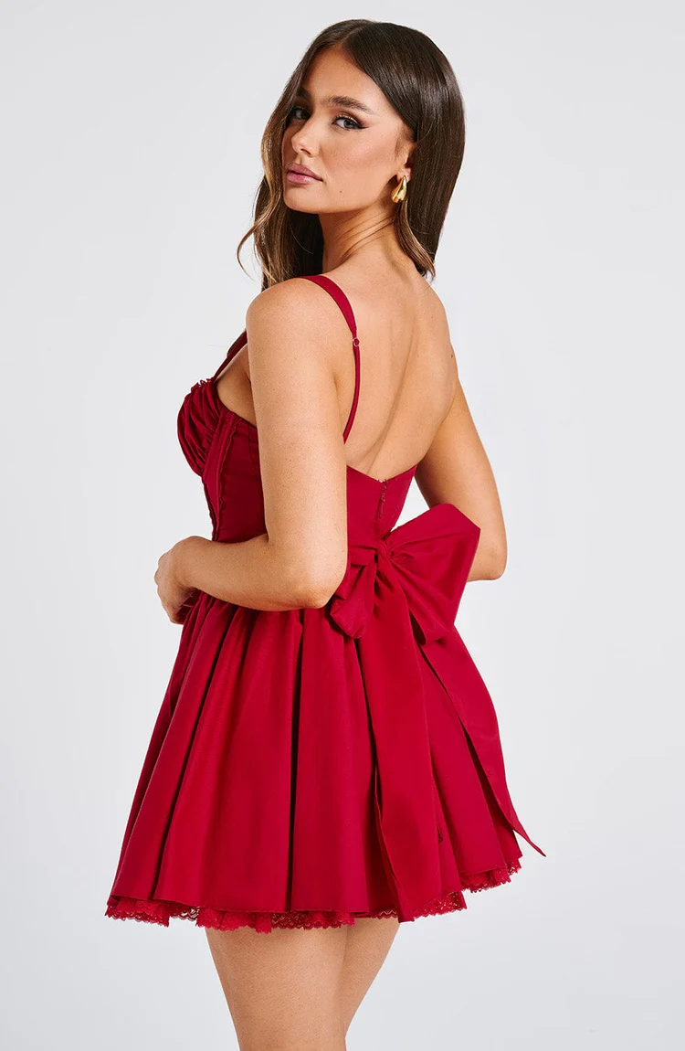 Josie Mini Dress - Red - Image 3
