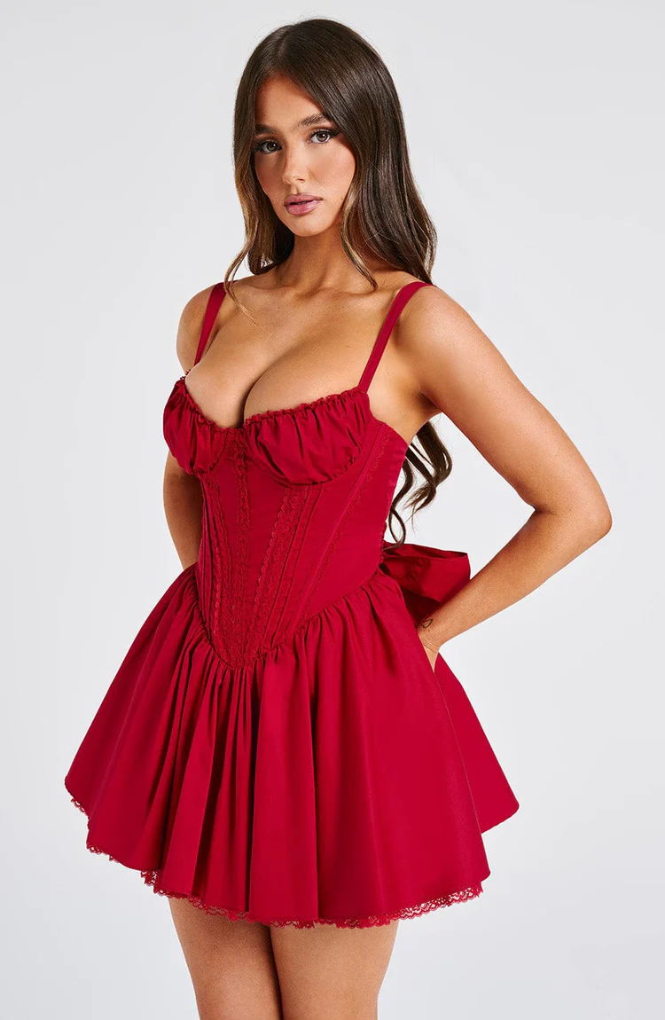 Josie Mini Dress - Red - Image 5