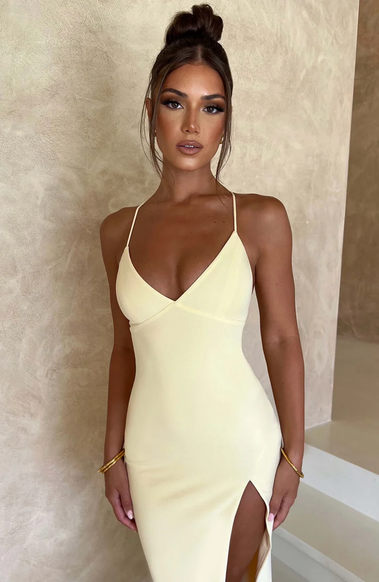Kiara Midi Dress - Lemon - Image 6