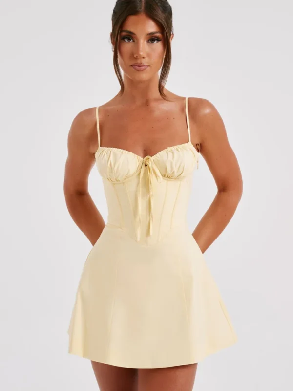 Lacey Mini Dress - Lemon