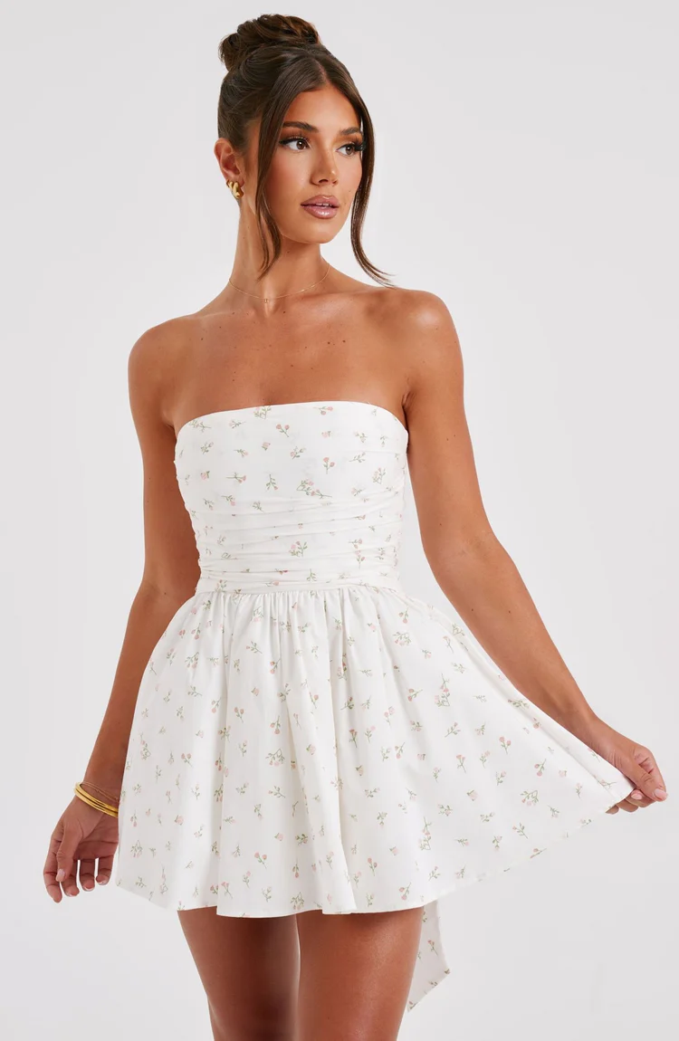 Melinda Mini Dress - Blush Floral Print - Image 4
