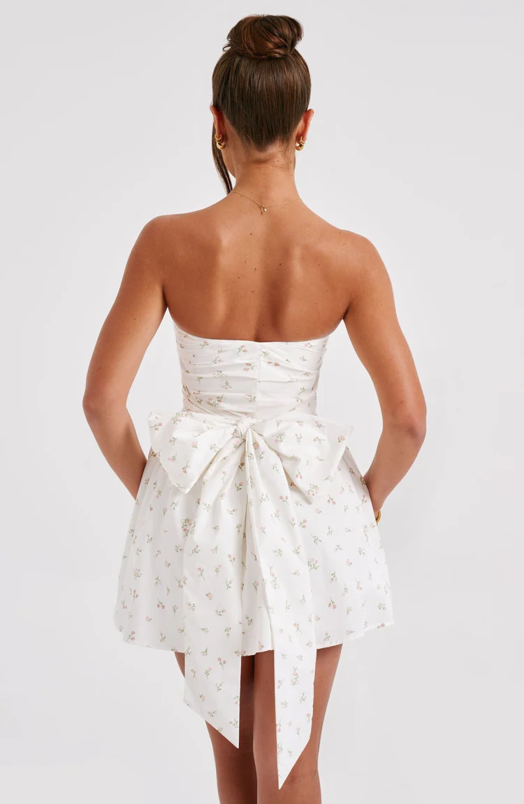 Melinda Mini Dress - Blush Floral Print - Image 5