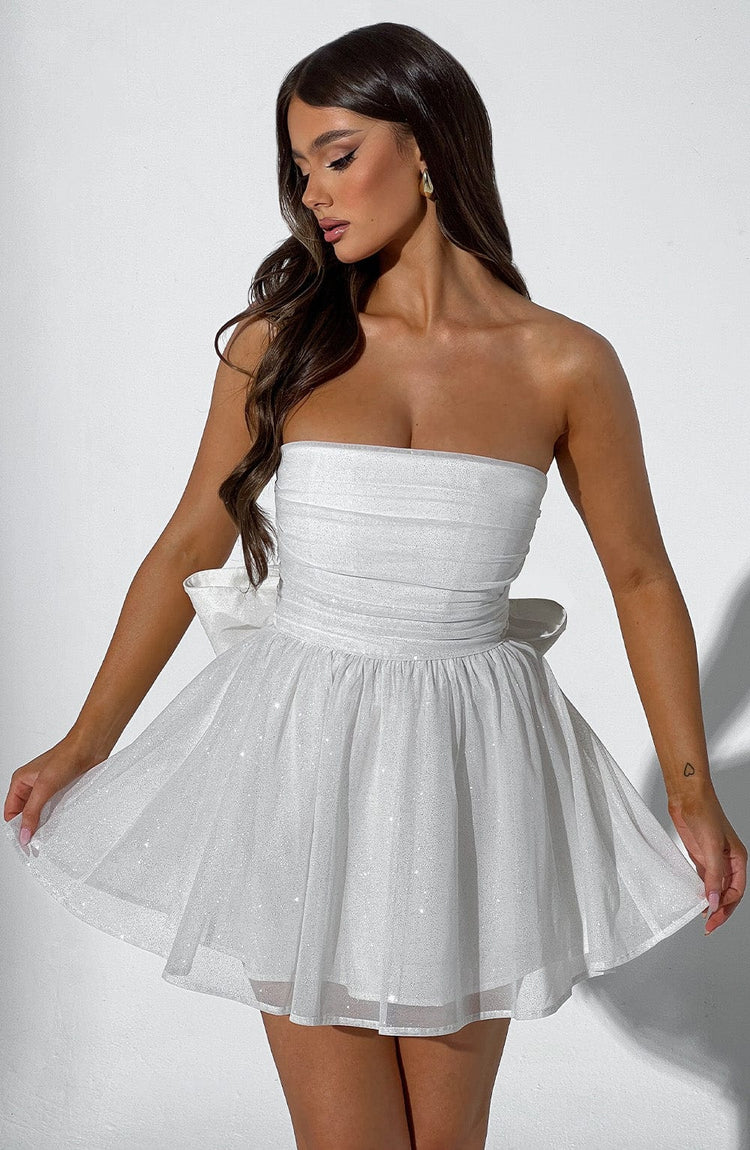 Melinda Mini Dress - Ivory Sparkle - Image 2