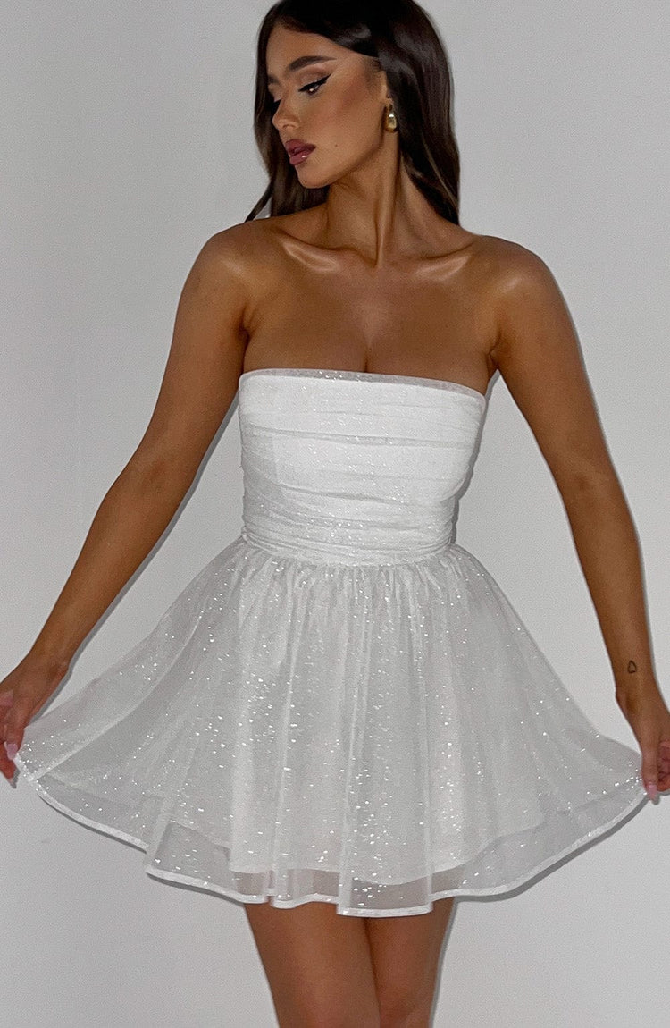 Melinda Mini Dress - Ivory Sparkle - Image 4