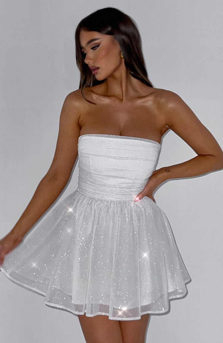 Melinda Mini Dress - Ivory Sparkle - Image 5