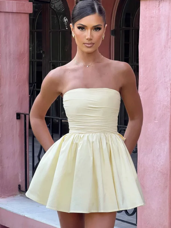 Melinda Mini Dress - Lemon