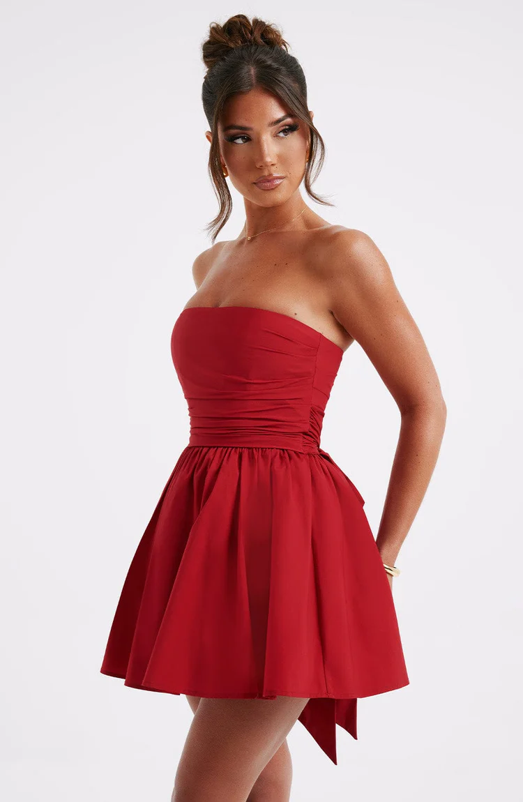 Melinda Mini Dress - Red - Image 6