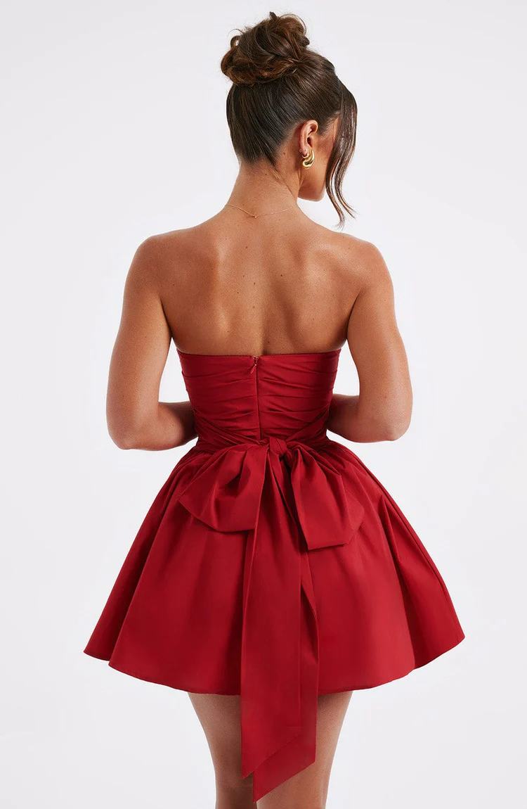 Melinda Mini Dress - Red - Image 7