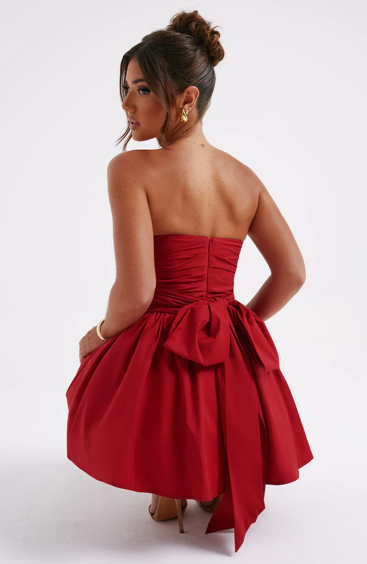 Melinda Mini Dress - Red - Image 2