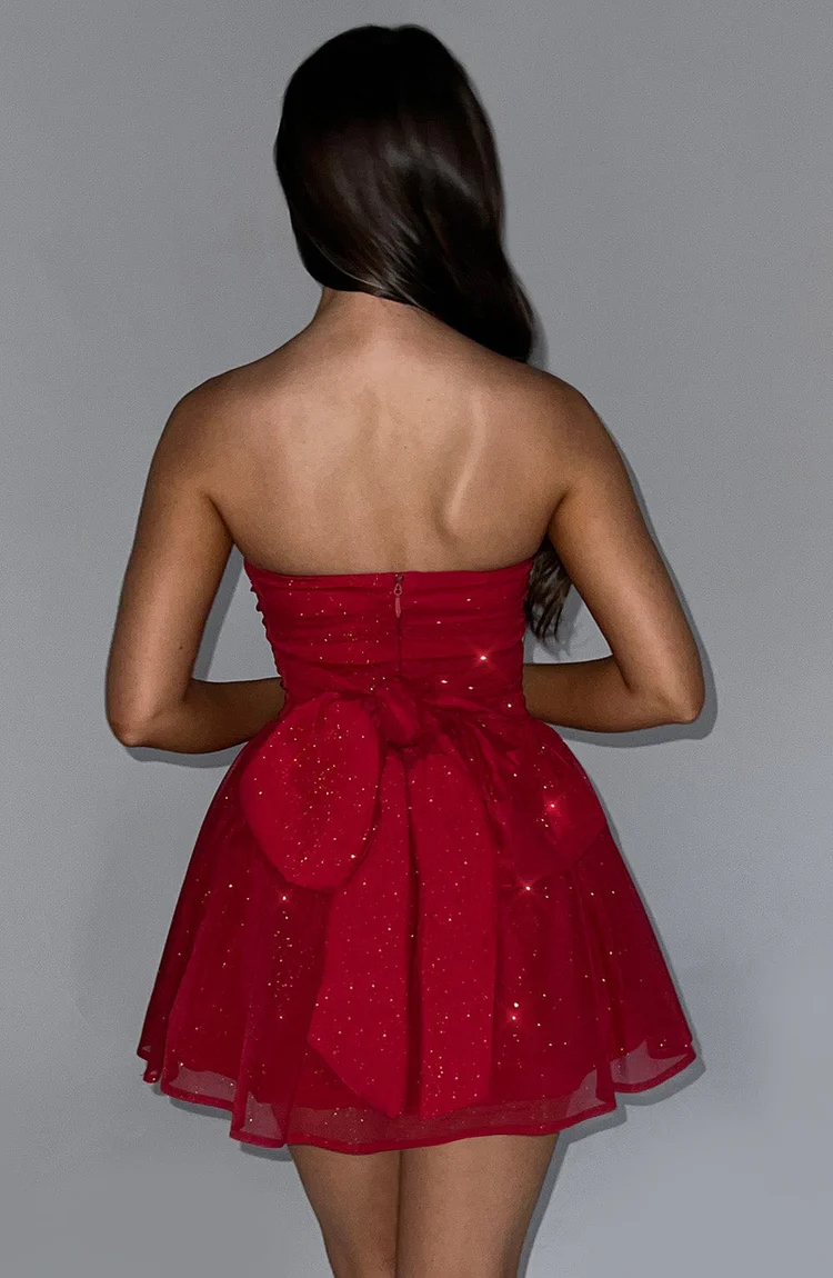 Melinda Mini Dress - Red Sparkle - Image 4