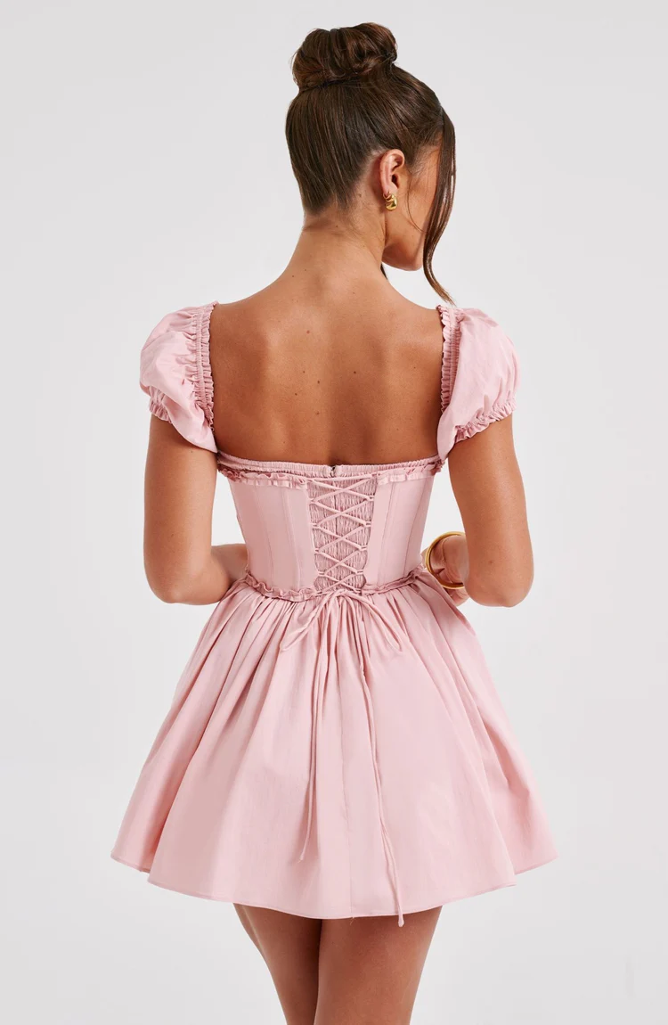 Phoebe Mini Dress - Blush - Image 8