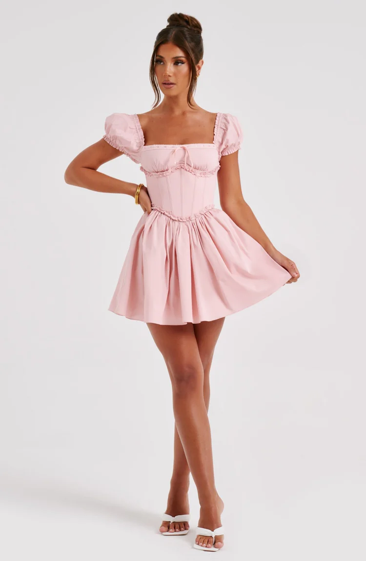 Phoebe Mini Dress - Blush - Image 6