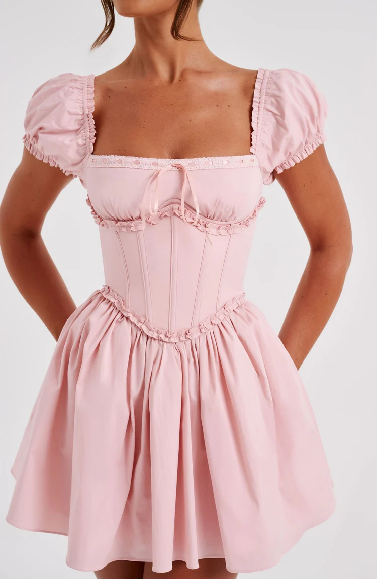Phoebe Mini Dress - Blush - Image 7
