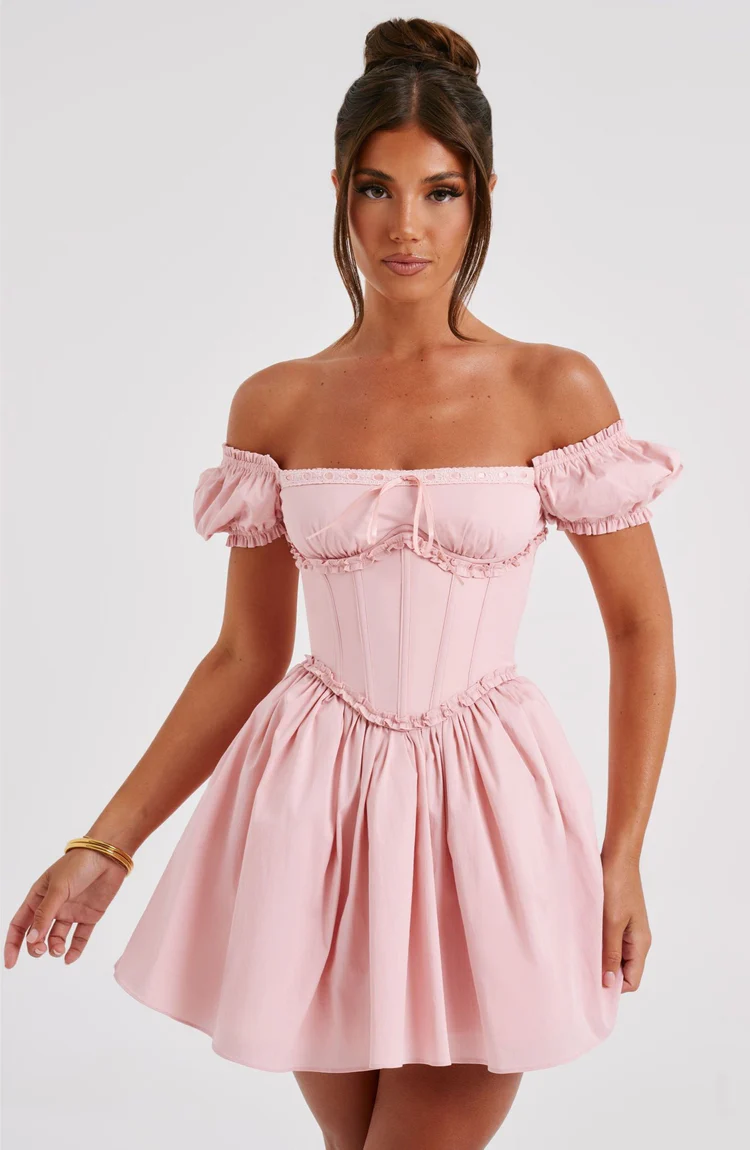 Phoebe Mini Dress - Blush - Image 10