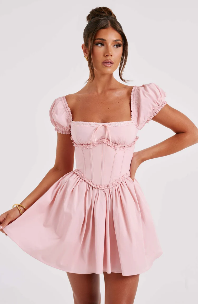 Phoebe Mini Dress - Blush - Image 4