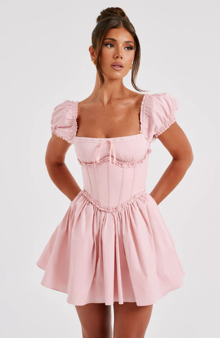 Phoebe Mini Dress - Blush - Image 5