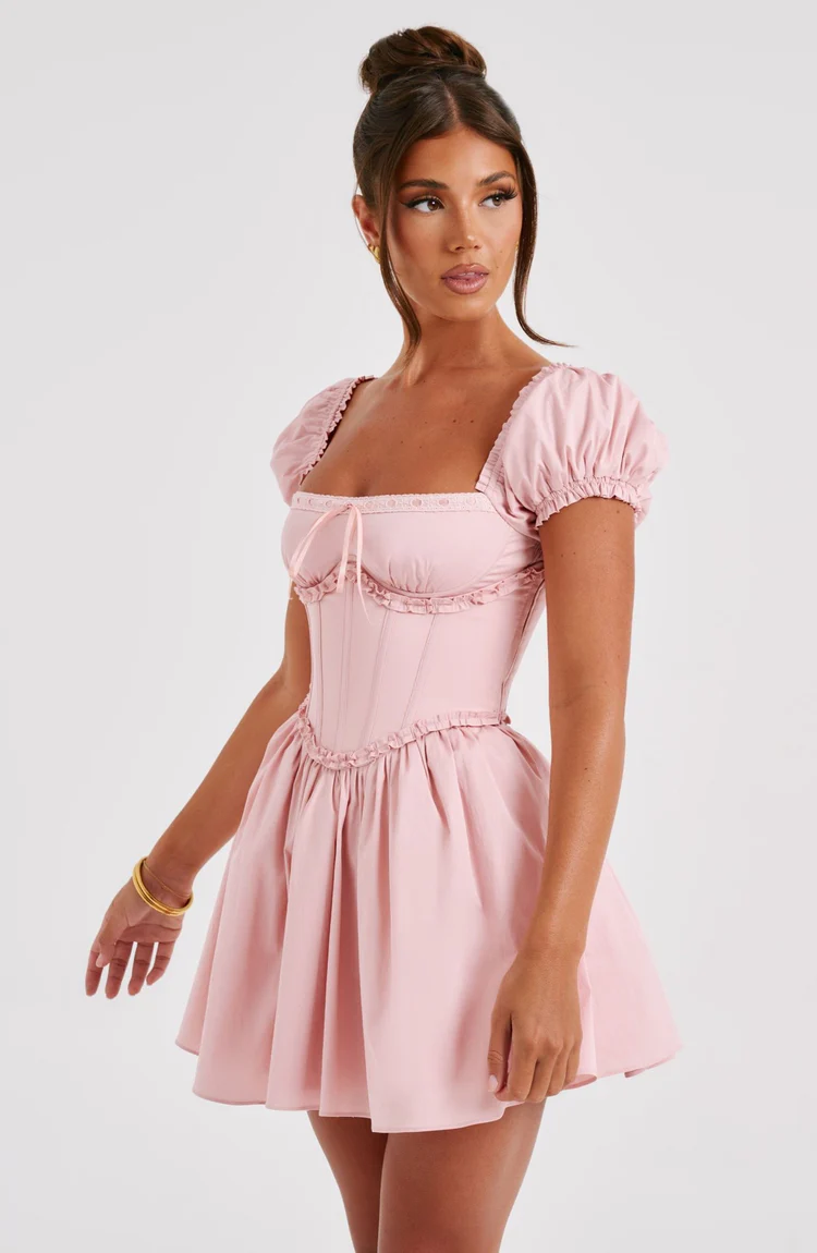 Phoebe Mini Dress - Blush - Image 9