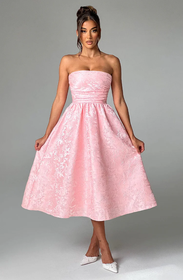 Sienna Midi Dress - Blush - Image 7