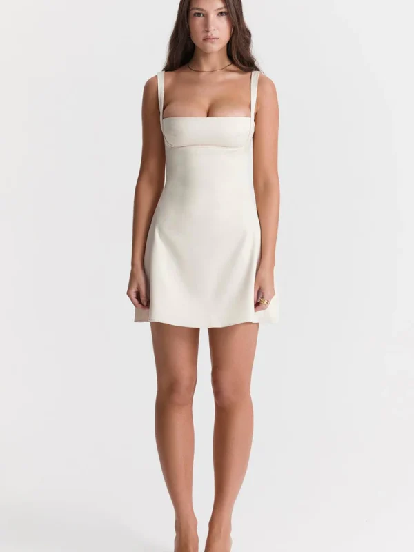 Strap Skirt Dress- White
