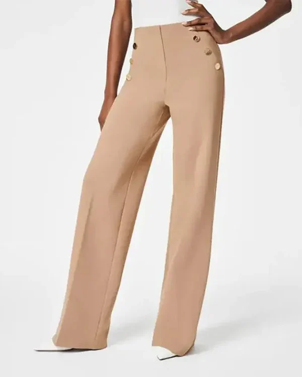 Women's Plus Size High Stretch High-Waist Wide-Leg Pants
