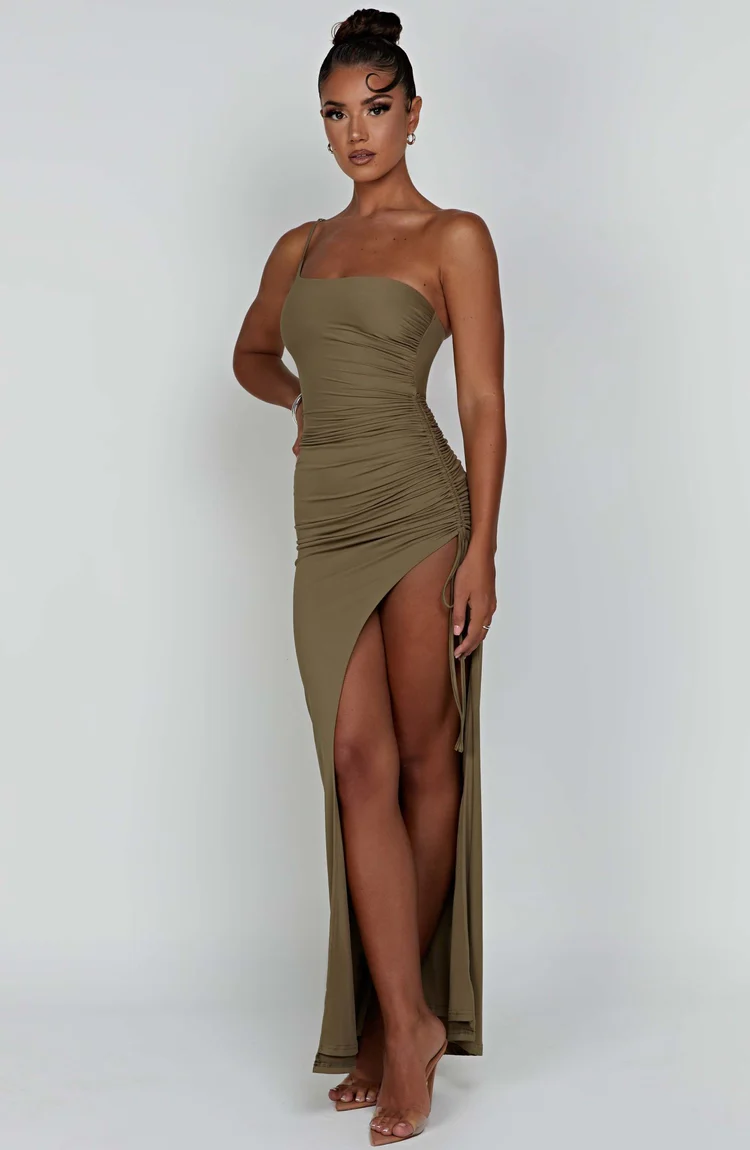 Zahara Maxi Dress - Khaki - Image 2