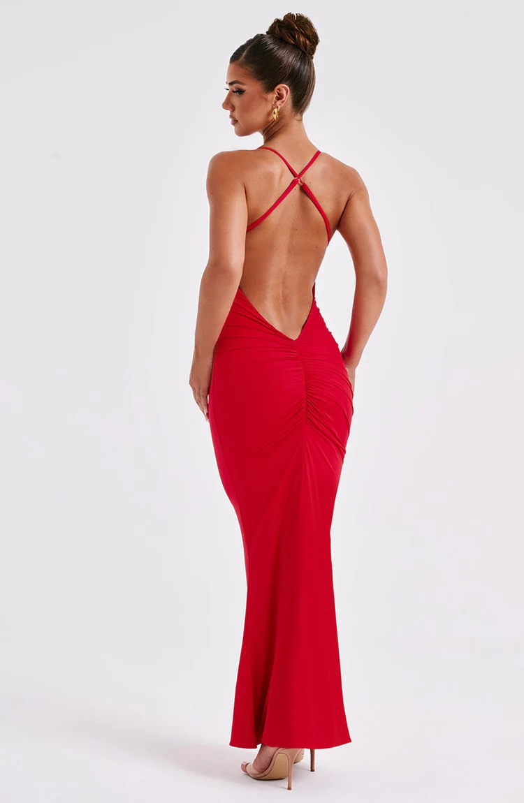 Zara Maxi Dress - Red - Image 3