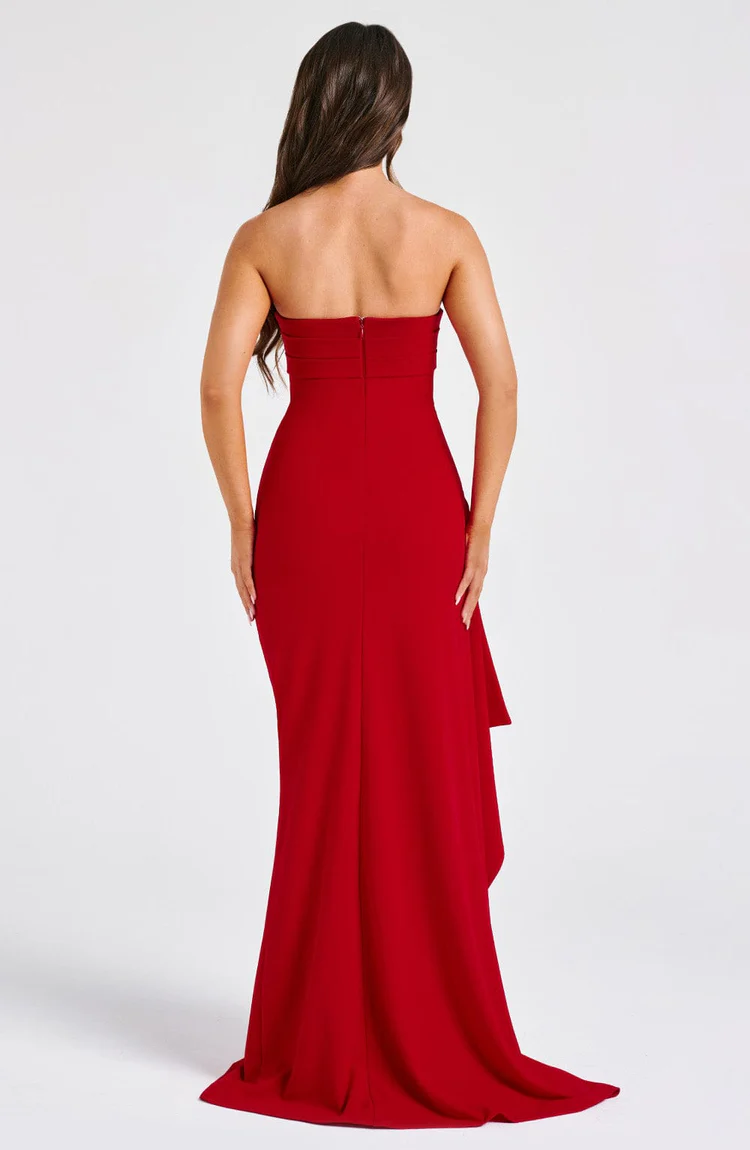 Zarina Maxi Dress - Red - Image 3